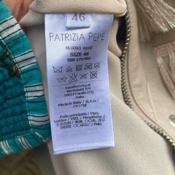 Patrizia Pepe Authentic Tags Pink Fringe Leather Jacket - Picture 3 of 6